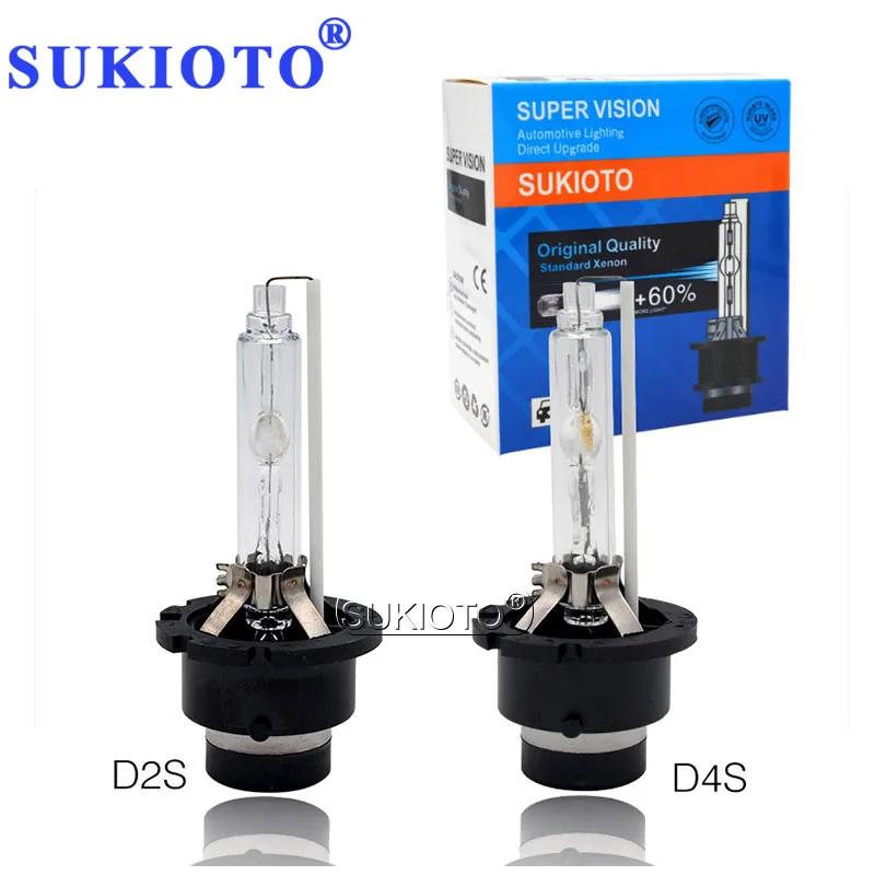 Ксеноновая лампа SUKIOTO 55 Вт D2S D4S 4300K 5000K 8000K 6000K 35 D2R D4R для автомобильных фар комплект