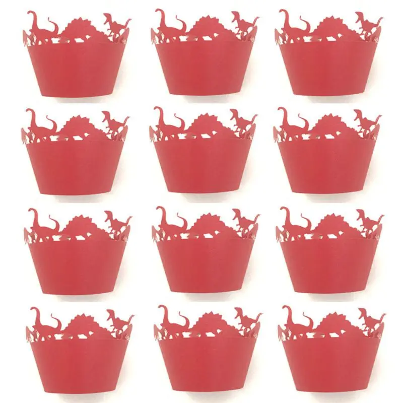 

12Pcs Dinosaur Cupcake Wrappers Liners Cases Baking Cups Wedding Birthday Decor