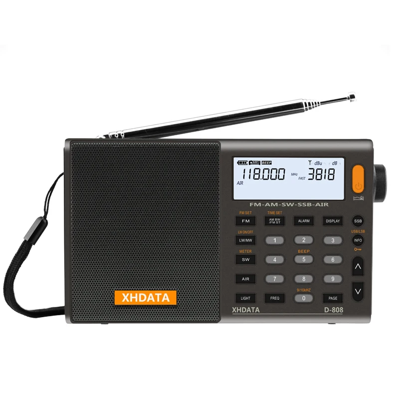 XHDATA D-808 Digital PORTÁTIL ESTÉREO Radio FM/SW/MW/LW SSB aire RDS Radio multibanda altavoz con pantalla LCD reloj despertador - 1