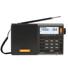 XHDATA D-808 Portable Digital Radio FM stereo/ SW / MW / LW SSB AIR RDS Multi Band Radio Speaker with LCD Display Alarm Clock