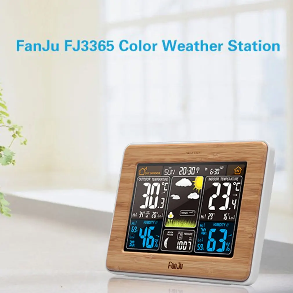 

Color EU/US Forecast Clock Temperature Humidity Barometer Multifunction Alarm Multi-Function Electronic Rf Wireless Calendar
