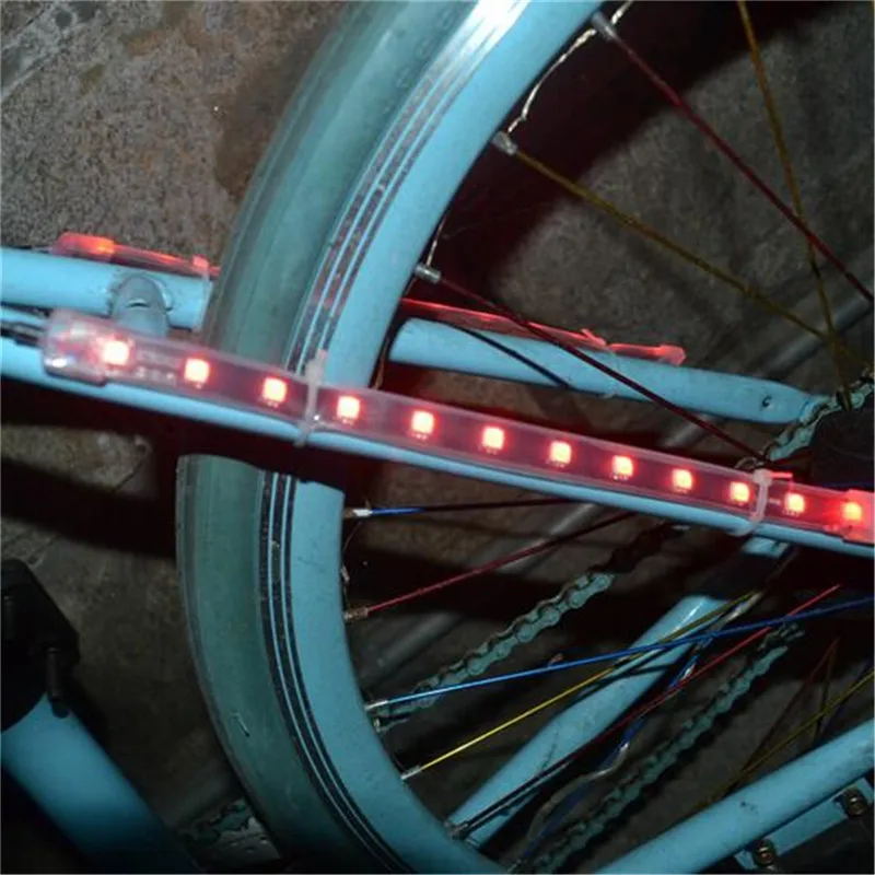 OUTERDO MTB Передняя вилка для горных велосипедов полоса светильник 12 Светодиодный 8 режимов водонепроницаемый колесо лампа рама Bicicleta передний задний ночной Светильник s
