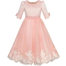 Sunny Fashion платья для девочек платье Цветок половина Рукав Кружево Свадьба Вечеринка Карнавальное шествие