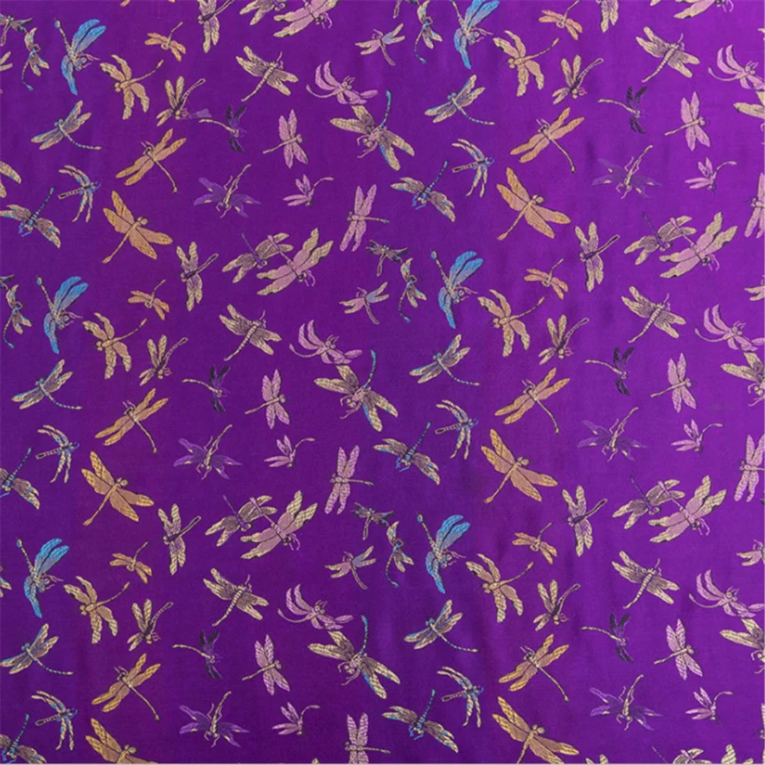 Brocade Damask Fabric Jacquard Dragonfly Upholstery Clothing Jacket 100*90cm