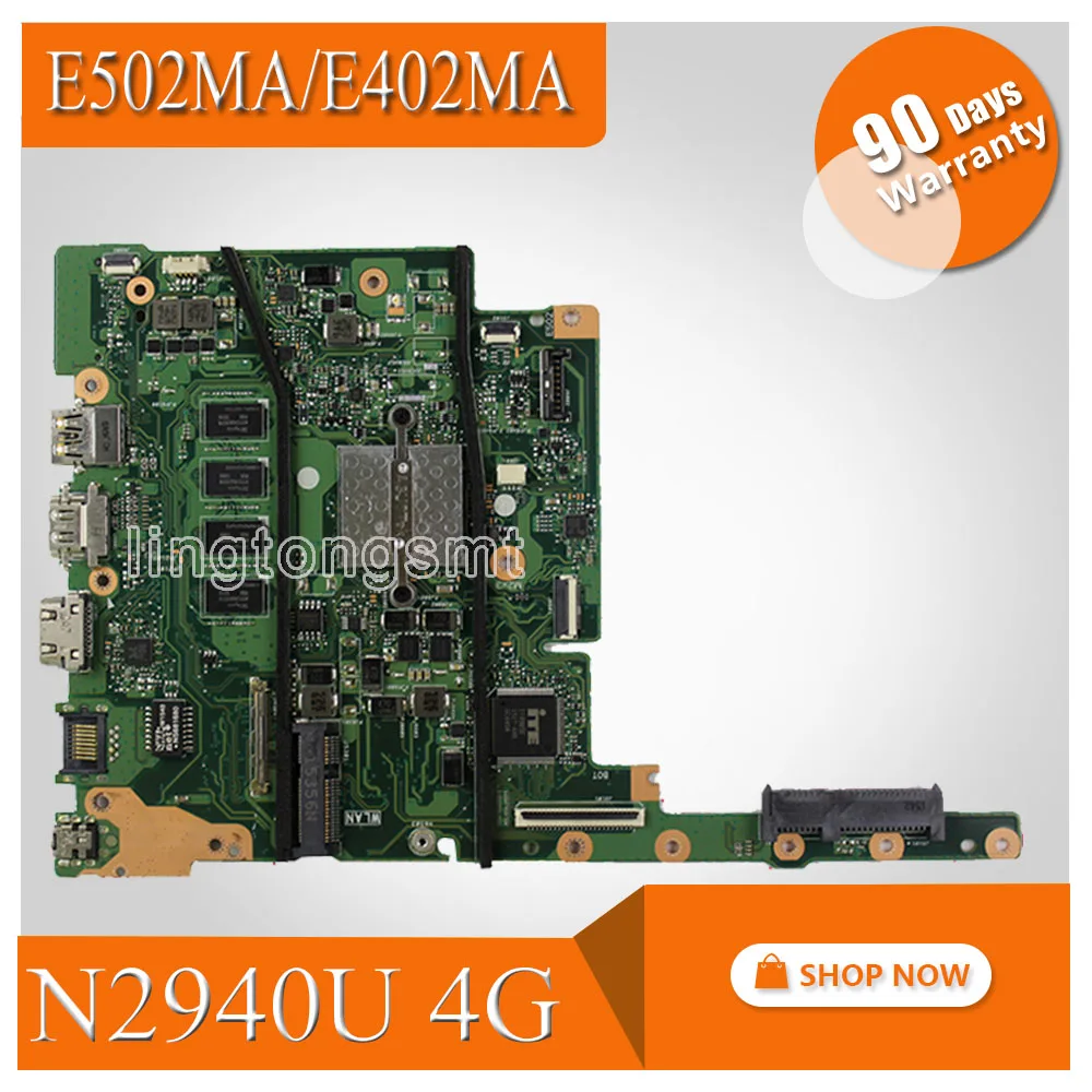 E402MA для For Asus E502MA материнская плата ноутбука N2940U 4G памяти REV2.0 интегрированный