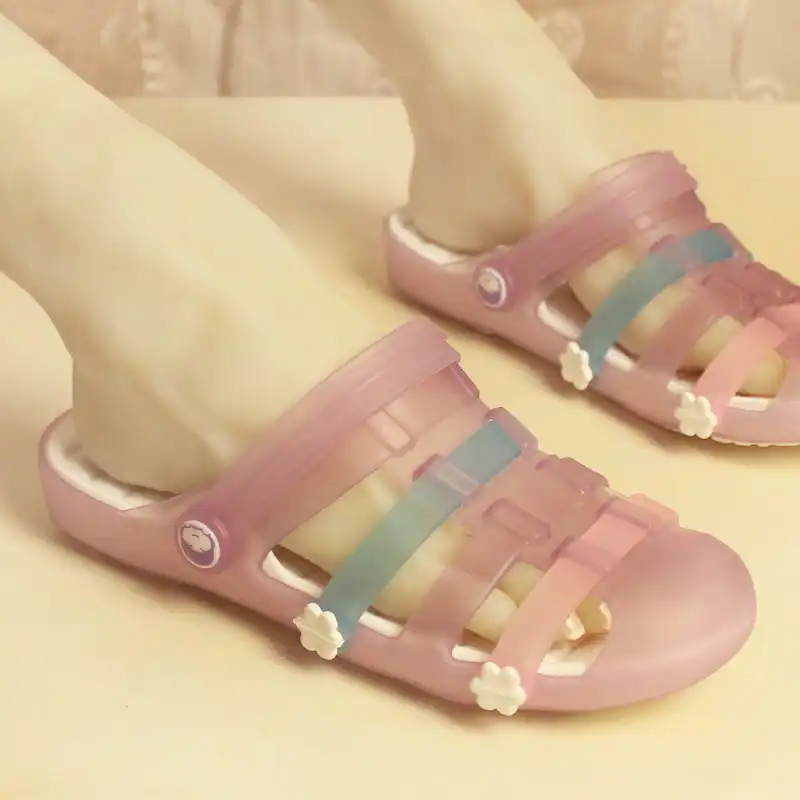 rainbow stripe sandals