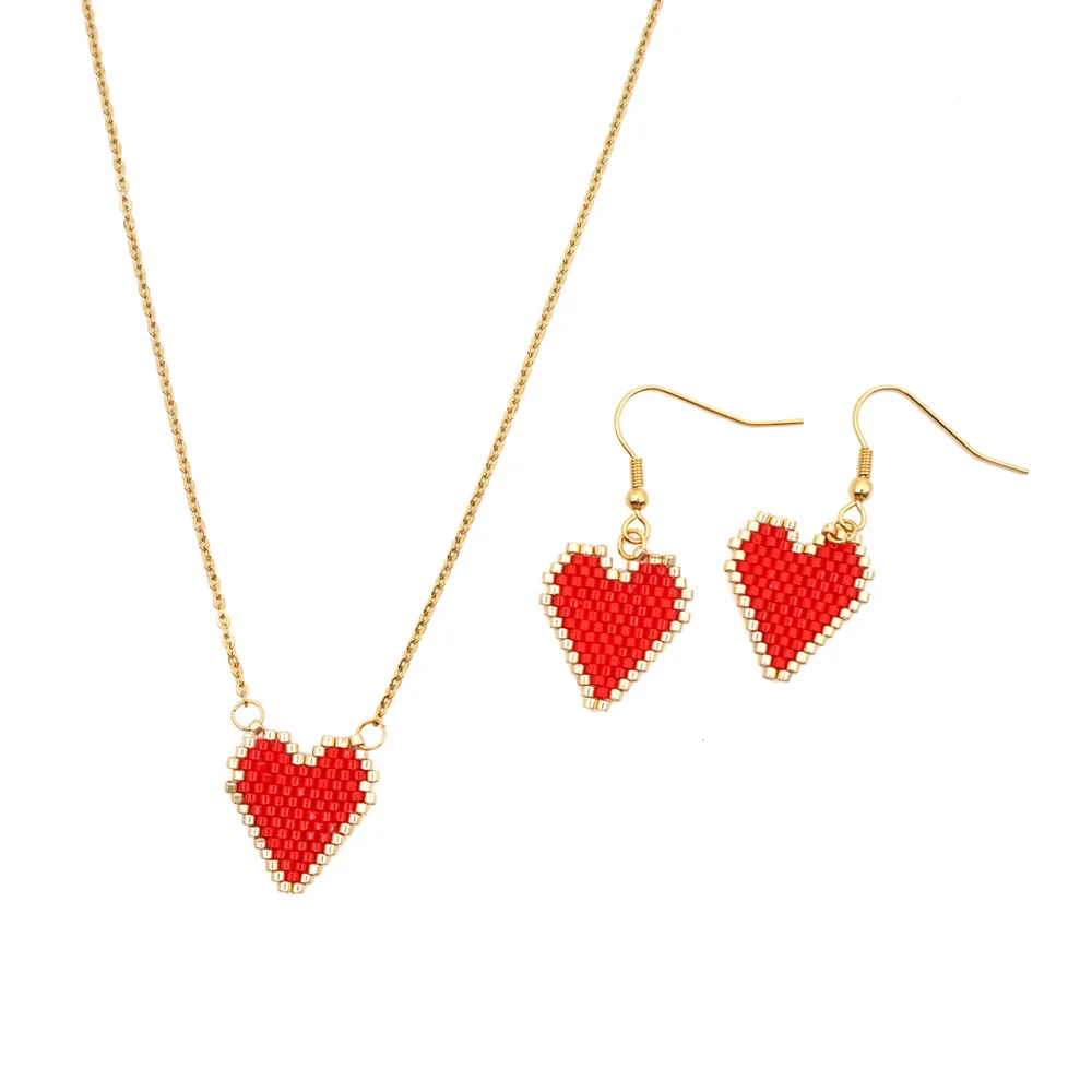 

JOYE Woman Stainless Steel Jewelry Initial Necklace Love Red Heart ChockerGold Chain Necklace Bohemian Mothers Day Gift Neckless