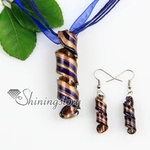 Твист блеск Lampwork Murano итальянские венецианские стекла ручной работы подвески и серьги дешевая бижутерия