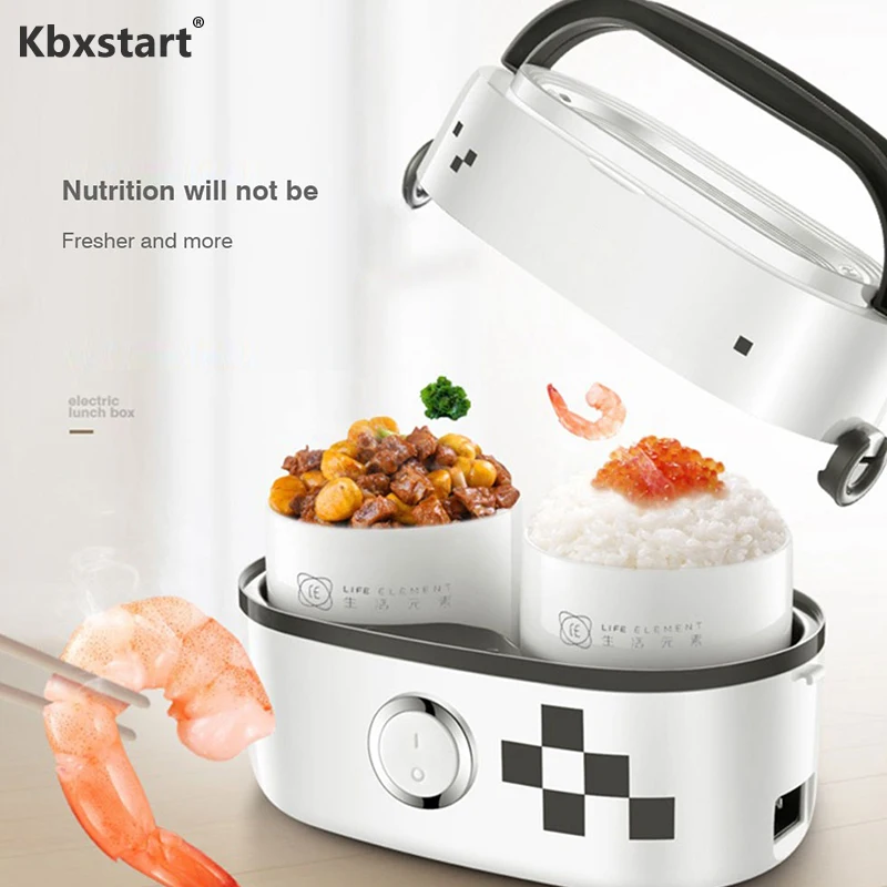 

Multifunction Steam Electric Mini Rice Cooker Double Ceramic Inner Pots Insulation Portable Small Electric Heated Lunch Box 220V