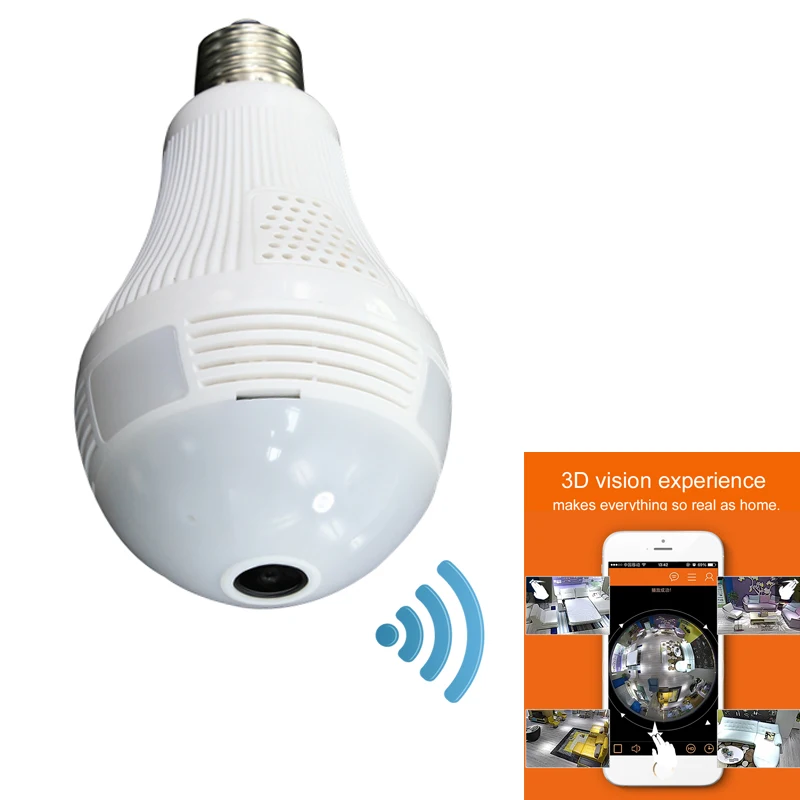 Smart Light Bulb Wifi Camera Wireless 1.3MP IP Camera HD 960P with 360