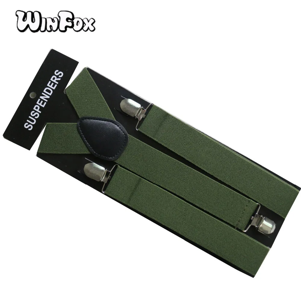Винтажные мужские подтяжки Winfox шириной 3 5 см зеленые кожаные для брюк рубашек |