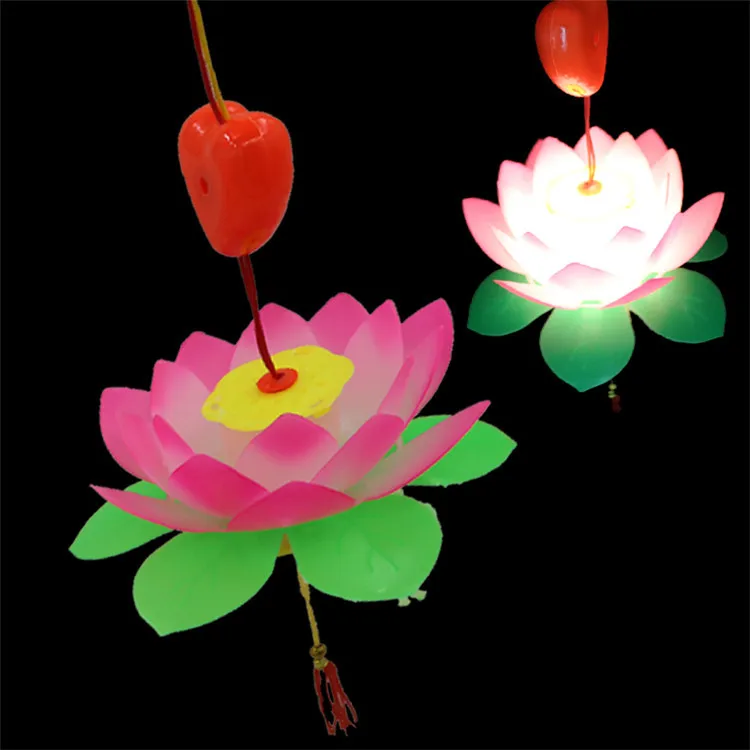 Music electric flash lotus lotus portable lantern Lantern Festival Mid Autumn festival gift toys for children
