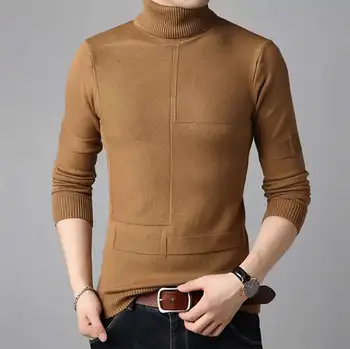

7 colors Autumn Winter Soft Knitted Sweaters M-3xl Fashion Casual Long Sleeve Pullovers Knitwear Turtleneck Men Sweater