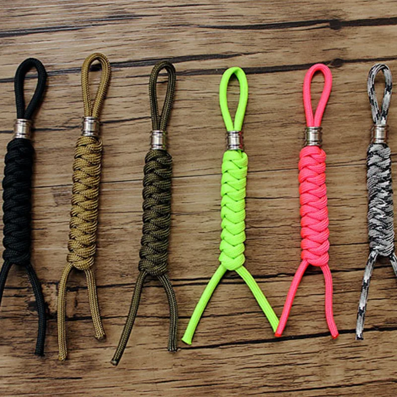 

Multifunctional Paracord Hand-knit Umbrella Titanium Alloy Knife Beads Knot Key Knives Hanging Lanyards Rescue Survival Umbrella