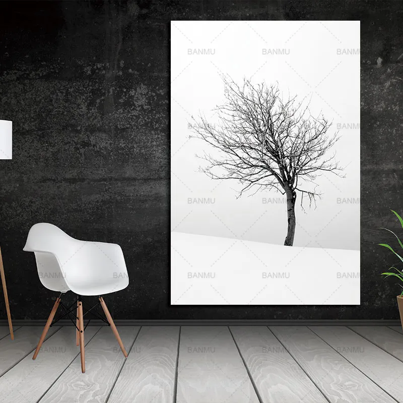 Скандинавский плакат, Картина на холсте, домашний декор, художественные принты, высокие деревья, лес, натуральные настенные картины, украшение для гостиной - Цвет: WP0225