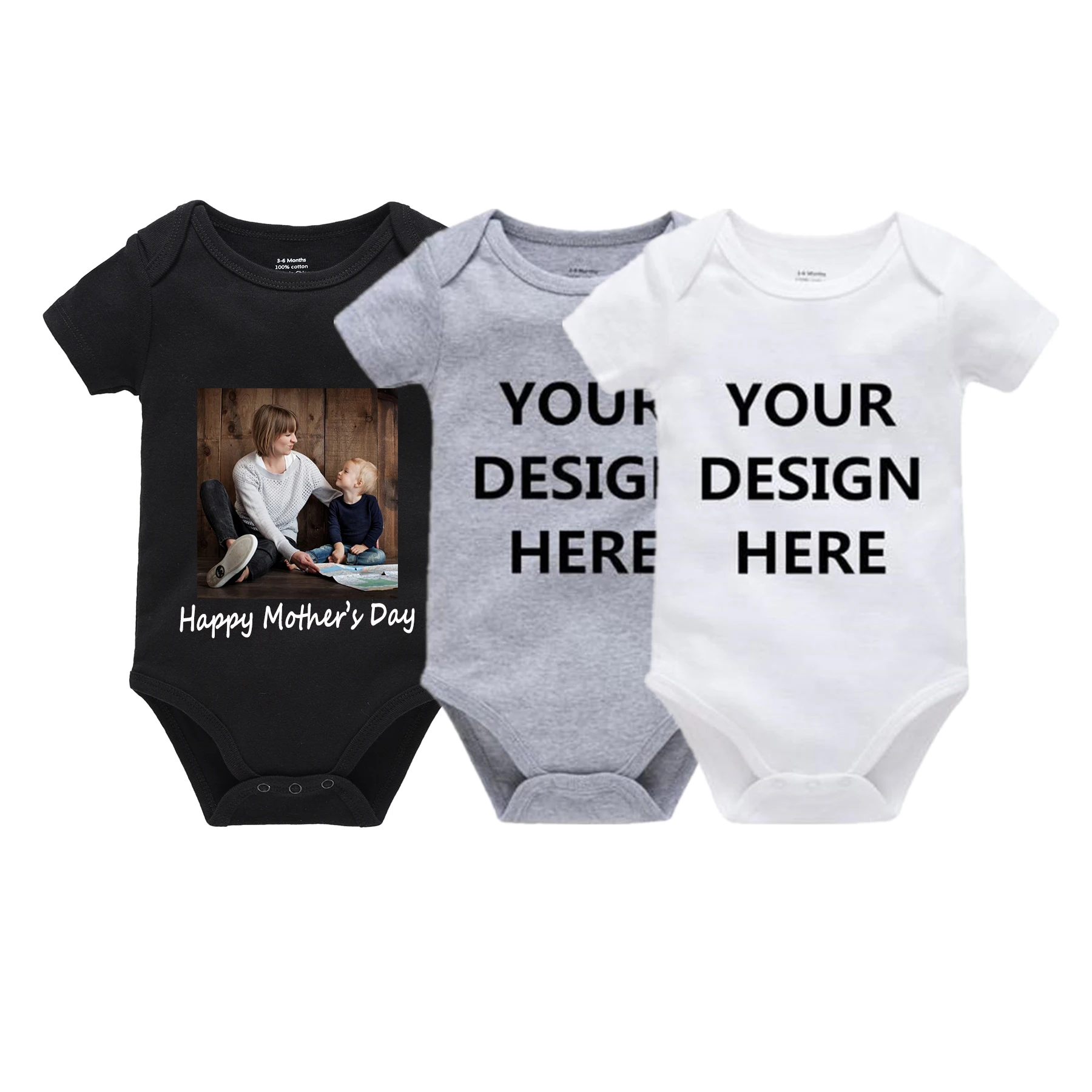 

Christmas Custom Baby Onesie Baby Jumpsuit Coveralls Fashion Cool Funny Letters Pattern Customized Printed Infant Baby Rompers