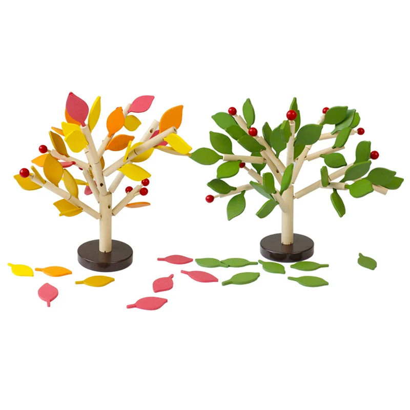 Montessori Toys Children Early Educational Learning Puzzle Wooden Tree Toy Kids Hand Ability Learning Preschool Education