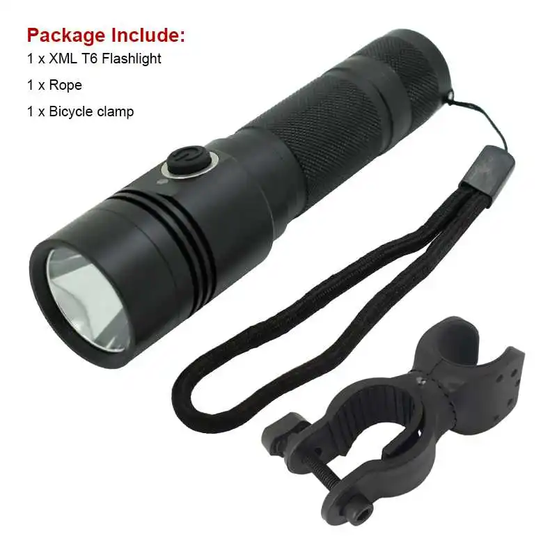 

Portable Rechargeable LED Flashlight 18650 T6 Torch USB Flashlight Waterproof Lantern Tactical Bike Bicycle Light with Mount