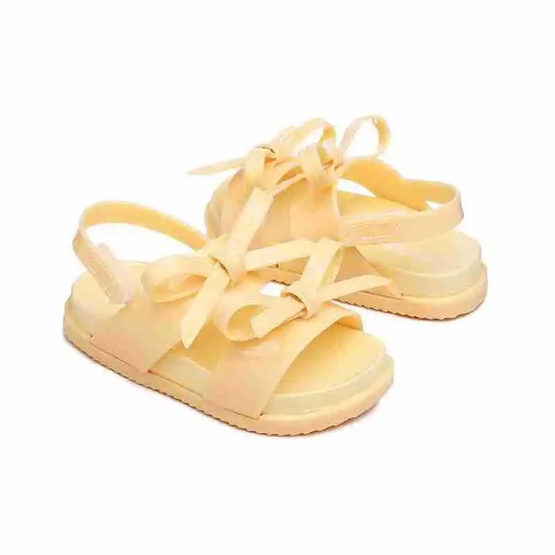 Мини 2 слоя лук Бразилия пластиковые сандалии для девочек летние детские сандалии обувь нескользящие девушки принцесса сандалии - Цвет: Цвет: желтый