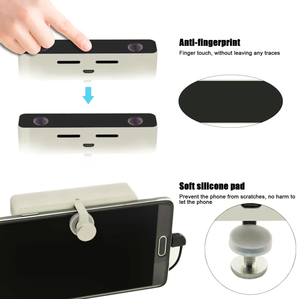 

SVPRO Portable Mini dual lens free APP android external VR 3d virtual reality camera