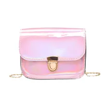 Для женщин кожа Сумки PU мини цепи мешок женский лазерной прозрачный плечо Кроссбоди сумка Для женщин мешок Bolsa