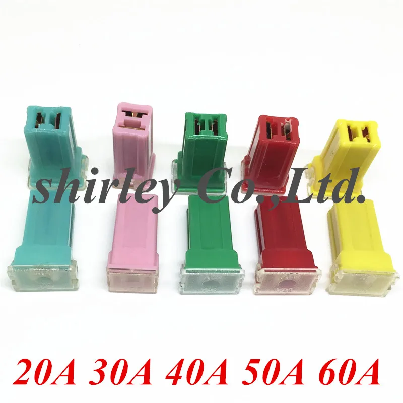 

10PCS Car Straight Female Terminals Link PAL Fuse Blade Fuses 20A 30A 40A 50A 60a In-line Lighter-Shape for Truck Boat Auto