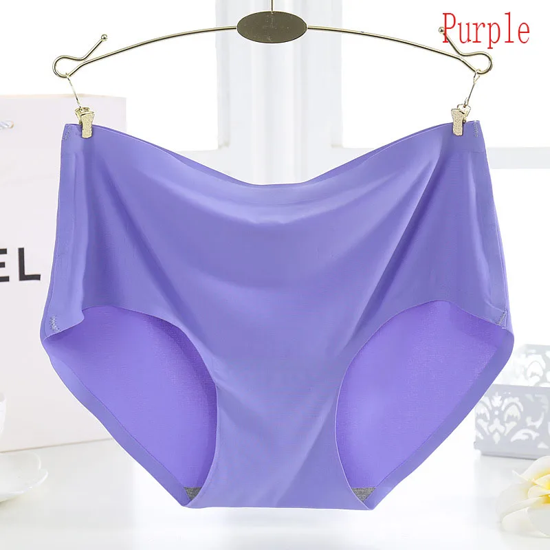 HW241 M 4XL Women's Ice Silk Underwear Panties Female Seamless Plus