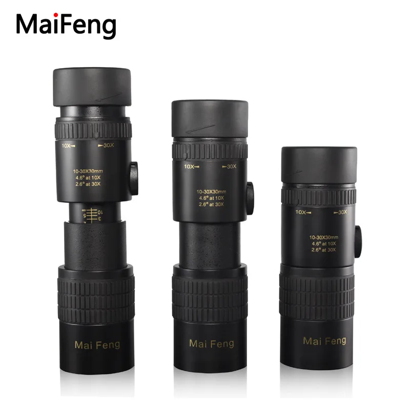 New 10-30X30 Phone MINI Zoom Monocular Telescope BAK 4 Green Film Hunting Tourism Binoculars Telescopio Binoculo Bracket Tripod