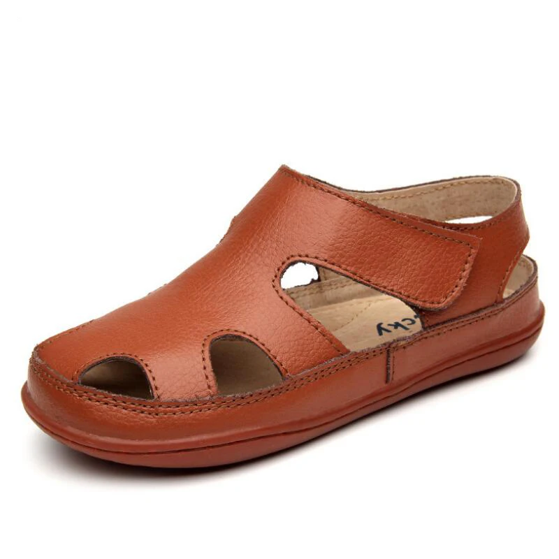 SKHEK/детская обувь; сандалии из натуральной кожи для мальчиков; сандалии-гладиаторы для маленьких мальчиков; повседневные удобные летние пляжные сандалии для детей