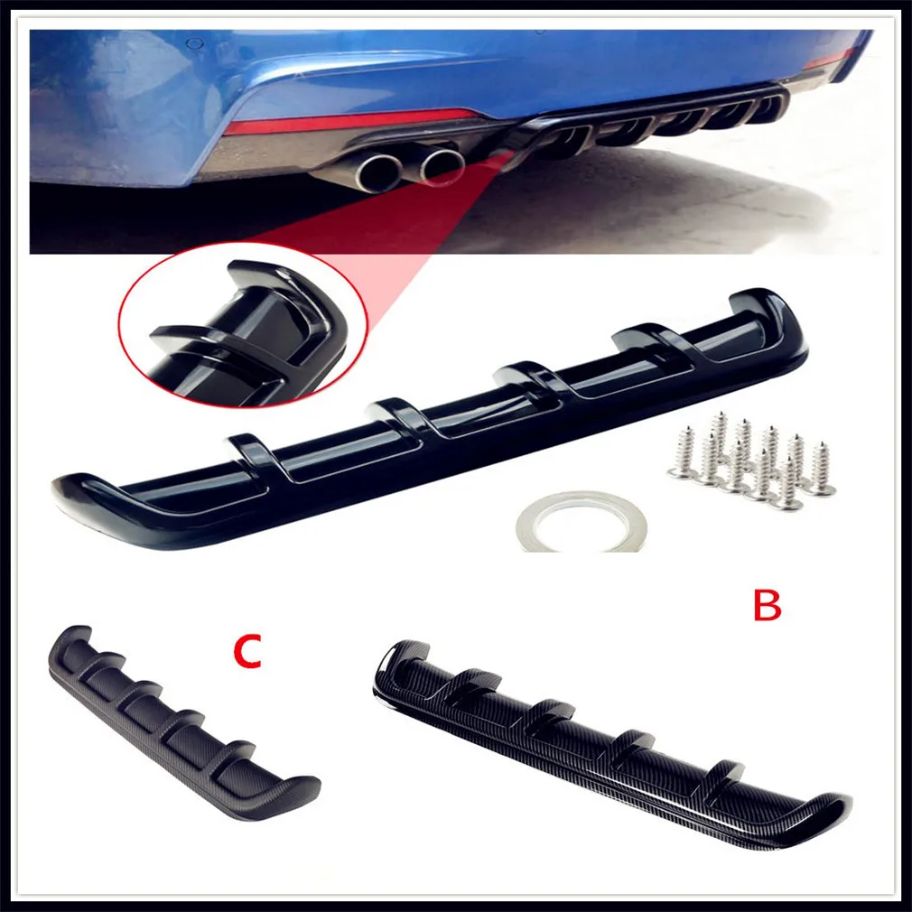 

ABS Car Rear Shark Fin Style Curved Bumper Lip Diffuser for Hyundai Accent Azera Elantra Solaris Verna Santa Fe IX45 Sonata