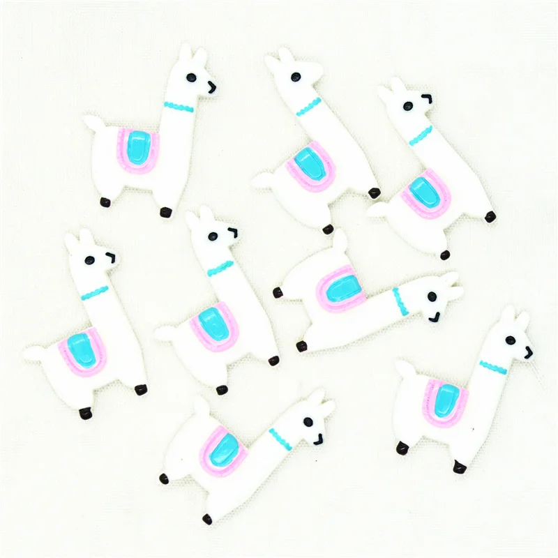 

10PCS 25mmX36mm White Color Resin Flatback Alpaca Miniatures|Resin Lama Pacos Scrapbooking Miniatures|Home DIY Crafts