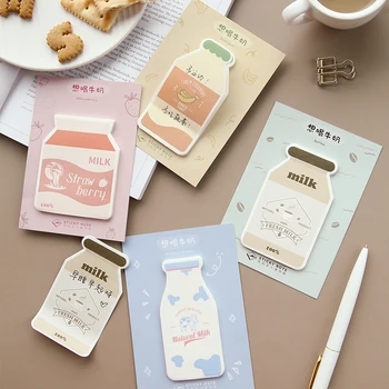

Milk bottle sticky notes memo pad paper Post notes sticky notepad adhesive sticker kawaii stationery papeleria school supplies