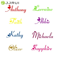 JJRUI Personalised Girls Any Name with Hearts Wall Art Sticker Decal Nursery Bedroom wall stickers for kids rooms Size S M