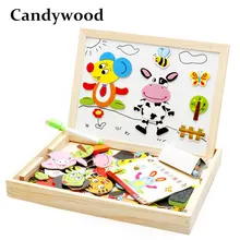 Candywood деревянная многофункциональная доска для рисования ферма животное мультфильм магнитные головоломки Развивающие игрушки для детей