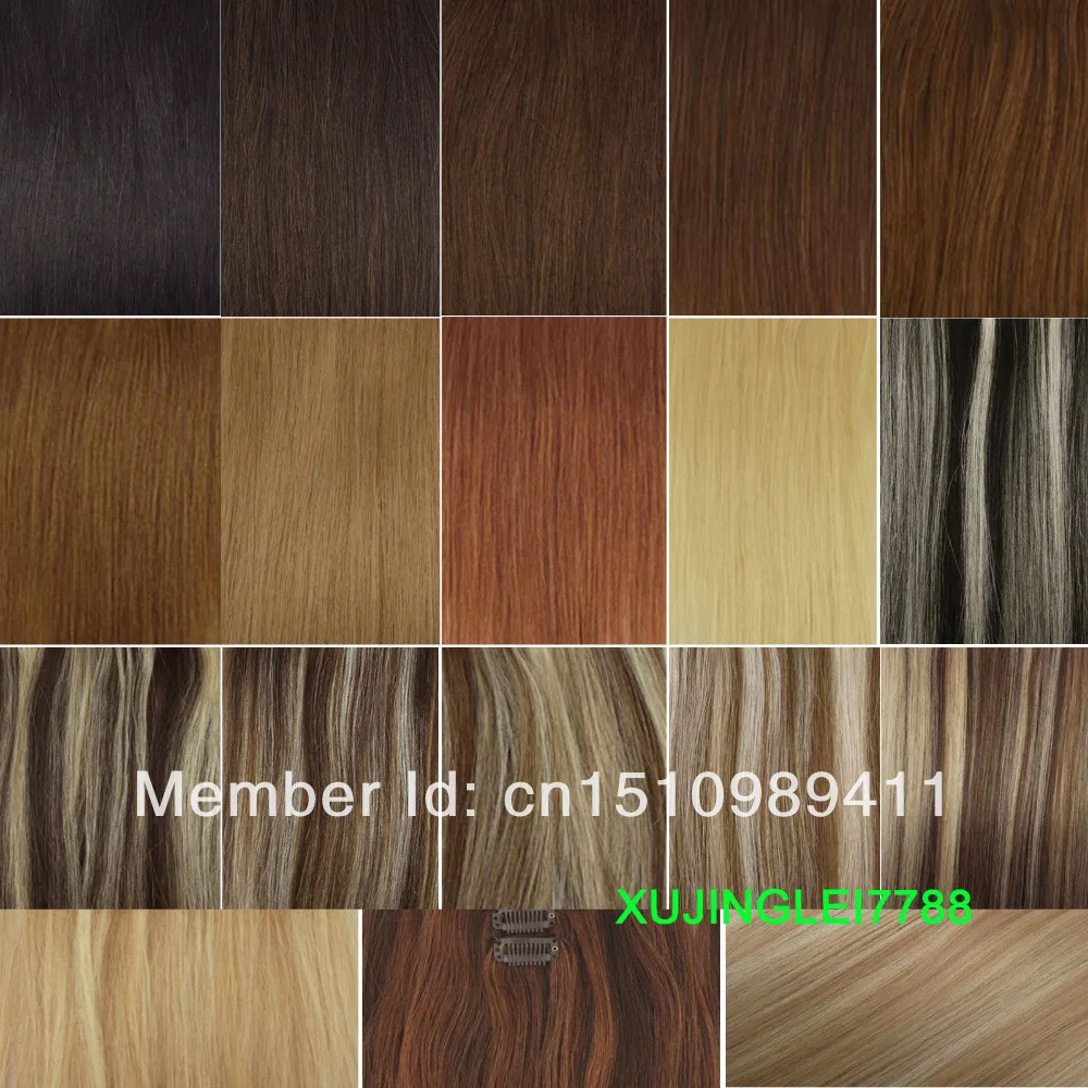 Wholesale black blonde brown 15&quot18&quot20&quot22&quot24&quot26&quot30&quot CLIP IN HUMAN HAIR EXTENSIONS |