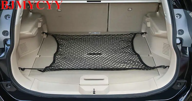 BJMYCYY, автоуход, 100x80 см, универсальный органайзер для хранения багажа в багажник автомобиля, нейлоновая эластичная сетка с 4 пластиковыми крючками