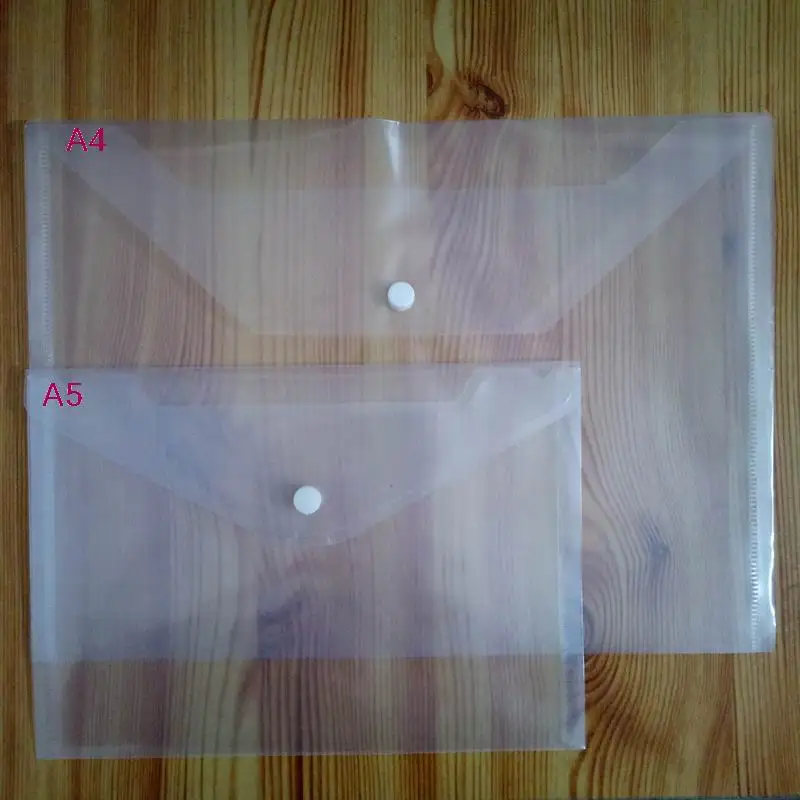 200PCS Transparent Plastic A4/A5 Folders File Bag Document Hold Paper Storage Office School Supplies