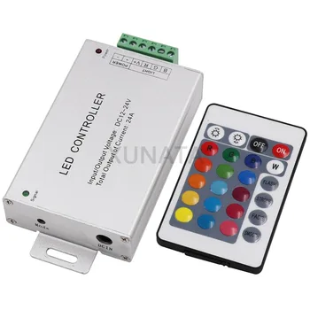 

LED RGB Amplifier DC12-24V 24Key 24A 4 Channel Output IR RGB LED Strip Power Repeater Console Controller Lighting Accessories