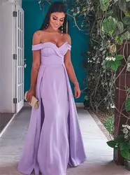 2019 светло-фиолетовое вечернее платье с открытыми плечами длинное платье русалки Suknie Wieczorowe