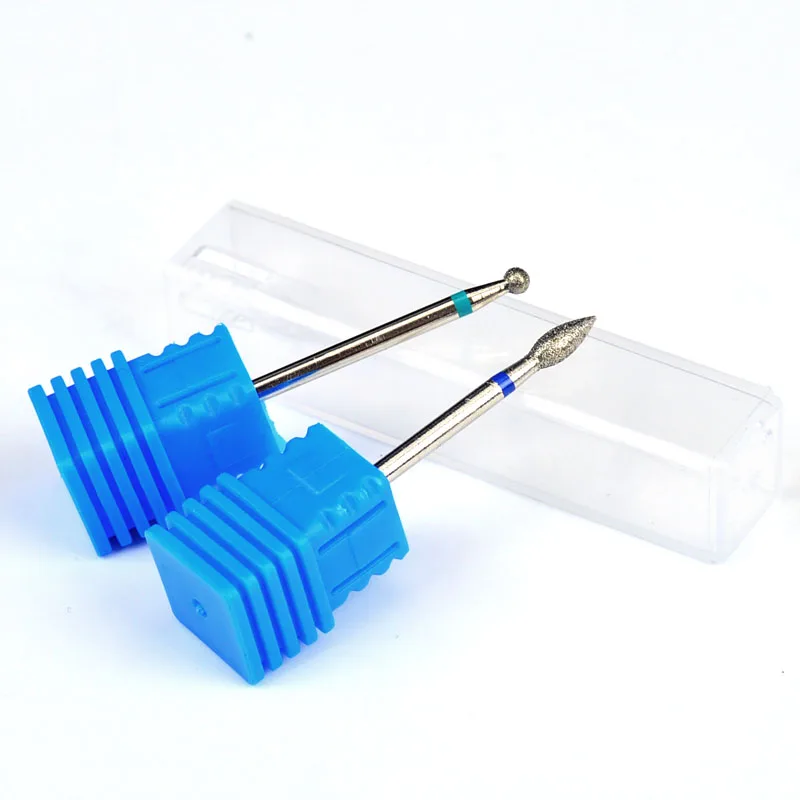 

YWK 2PCS 3/32" Cuticle Clean Diamond Burr Nail Drill Files Rotary Spherical Milling Cutter for Manicure Pedicure Bit Tool