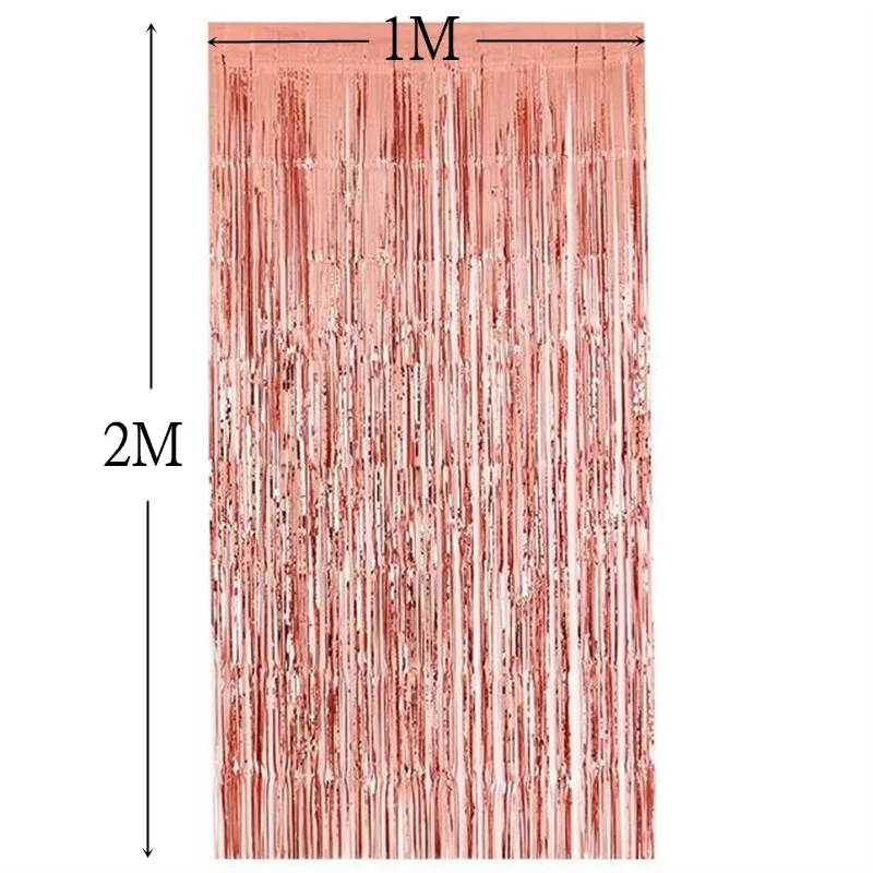 1*2 м Единорог вечерние украшения из розового золота на день рождения фольга бахрома мишура дверь занавес Свадьба День рождения фото фон вечерние принадлежности