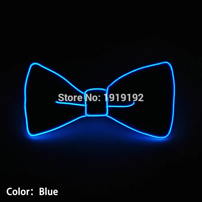 Устойчивый на 10 цветов модный дизайн светящийся мигающий галстук-бабочка led DJ's, EL галстук-бабочка для вечерние, бар, клуб, DJ - Цвет: Blue