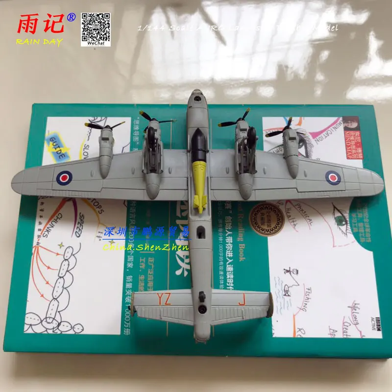 AMER 1/144 Military Model Toys AVRO Lancaster Bomber Fighter Diecast Metal Plane Model Toy for Collection/Gift/Decoration