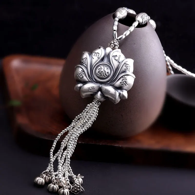 BOCAI тайский серебряный Ремесло ожерелье Женская мода 100% S999 стерлингового серебра