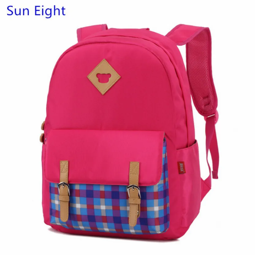 Sun Eight pink school backpack for girls school bags for teenagers red