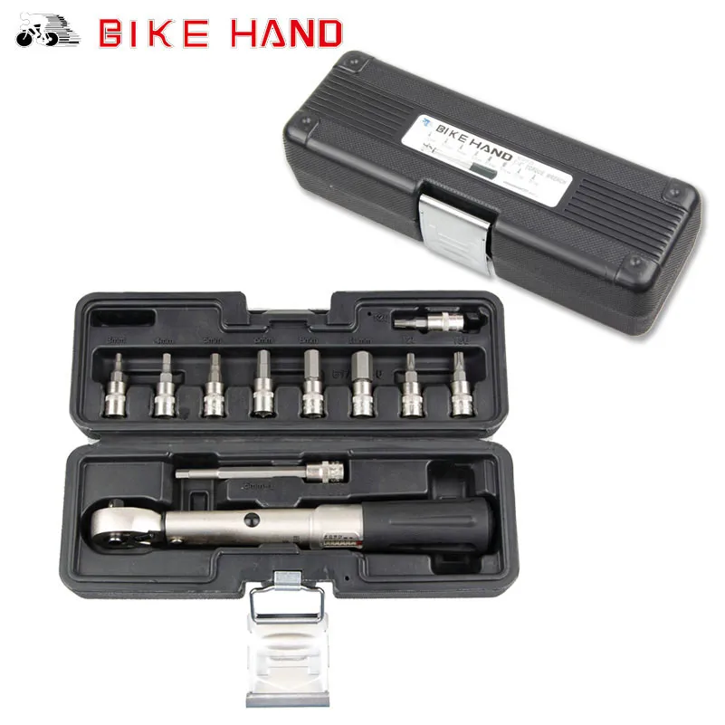 BIKEHAND динамометрический ключ для велосипеда, набор инструментов для ремонта велосипеда, шестигранный ключ, Набор торцевых головок для шоссейного велосипеда MTB, инструменты для велосипеда 1/4 дюйма, набор для фиксации крутящего момента 2-24 нм