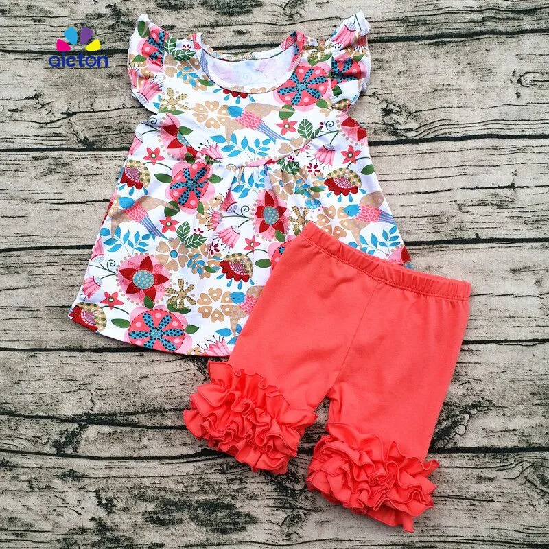 Buy 2018 Little Girls Ruffle Shorts Sets Clothes Aicton Boutique Remake