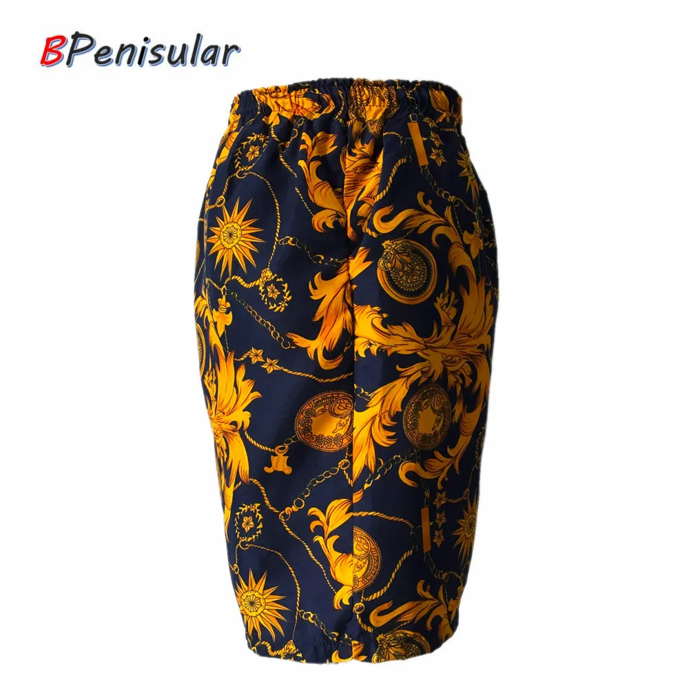 2019 summer men casual shorts baroque floral prints royal luxury pattern golden leaves loose medusa short 5
