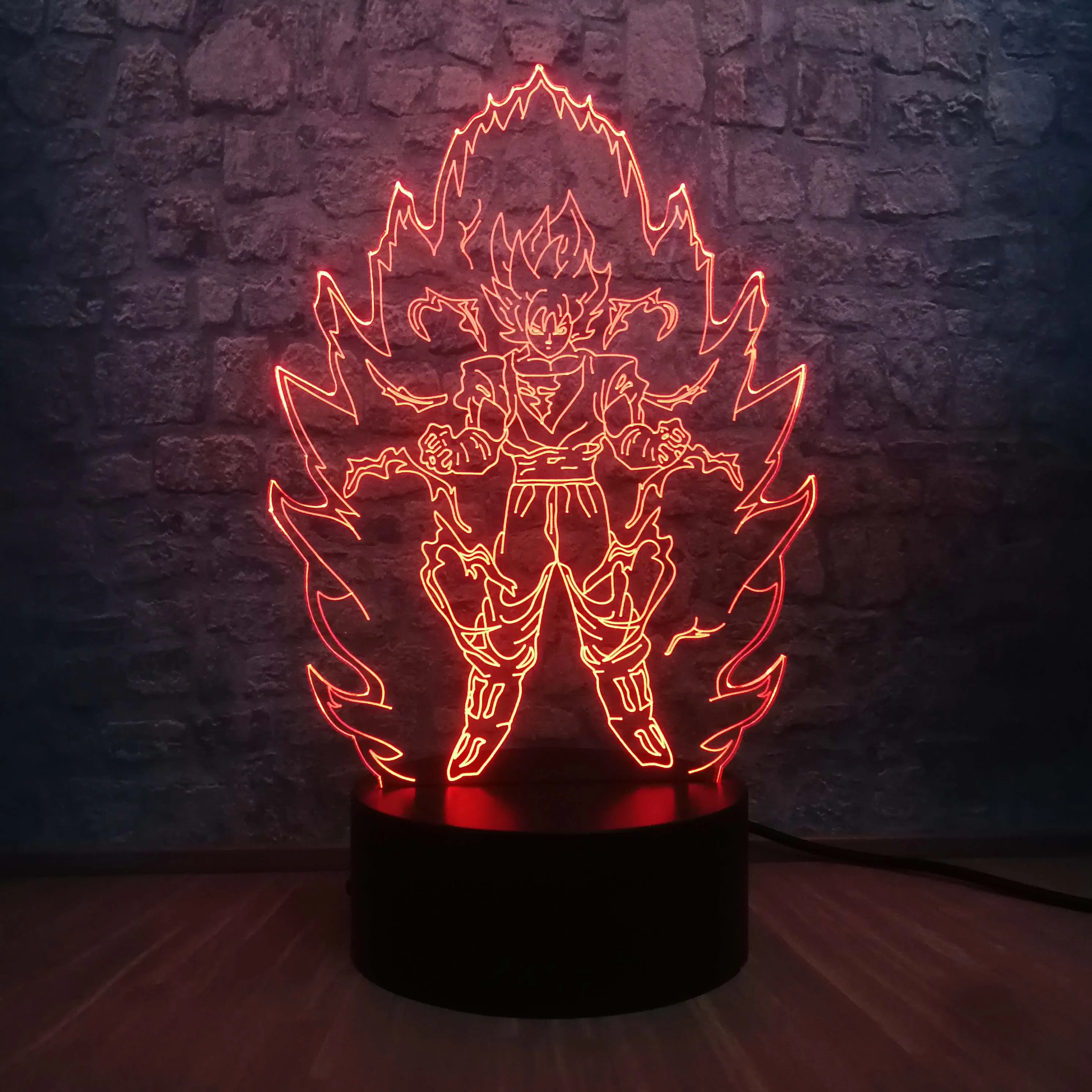 드래곤 볼 슈퍼 아들 Goku 강도 폭탄 3D LED 램프 침실 밤 빛 크리 에이 티브 크리스마스 장식 아이 장난감 휴일 선물