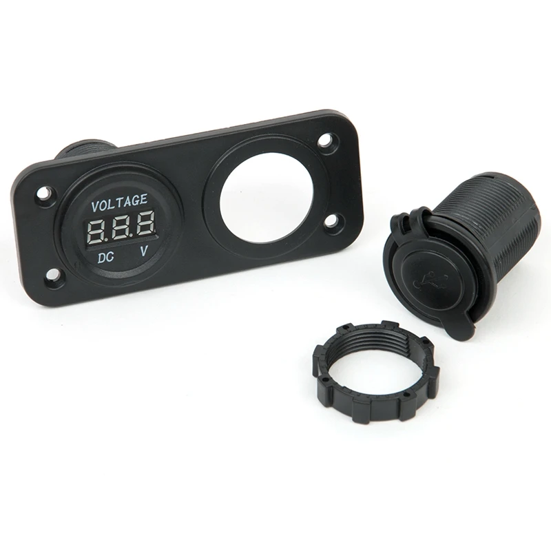 12V LED двойной автомобиль 2 USB порт зарядное устройство с DC Вольтметр цифровой